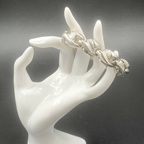 Sterling Large Link Bracelet 30.03g 925 Italy - Picture 1 of 7